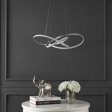 Alexia 25" Abstract Integrated LED Metal Adjustable Pendant - JONATHAN Y